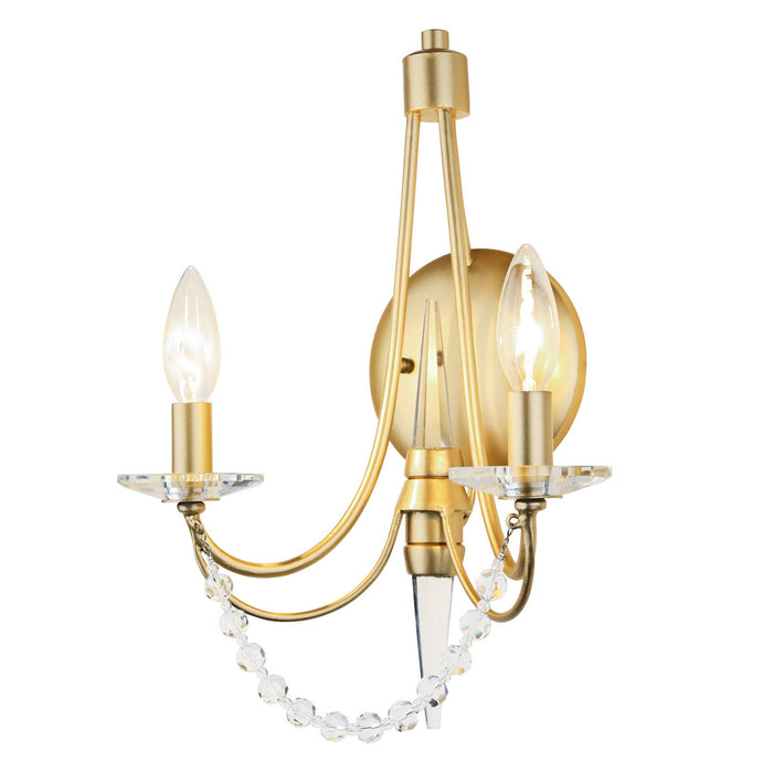 Two Light Wall Sconce from the Brentwood collection in French Gold finish