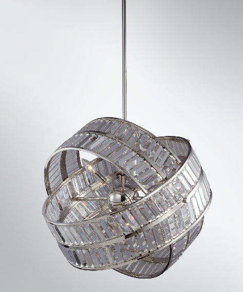 Chandelier from the Una collection in Polished Nickel finish