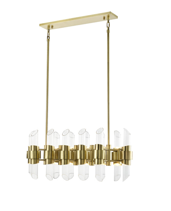 24 Light Chandelier from the Pillar collection in Aged Brass With Glass finish