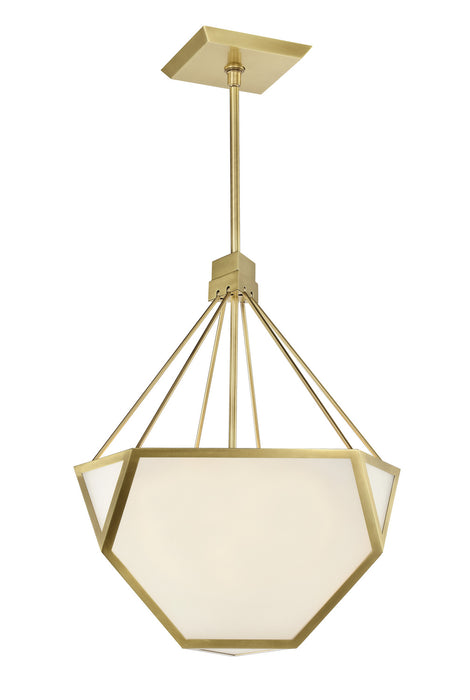 Three Light Chandelier from the Moonbow collection in Aged Brass With Clear Glass Or Frosted Glass finish