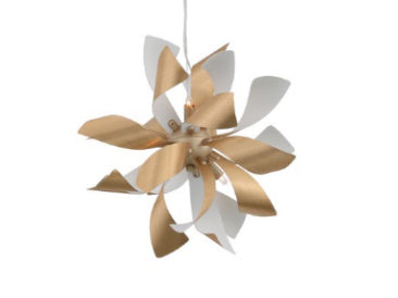 Pendant from the Bloom collection in Brushed Brass / Matte White finish