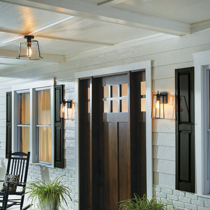 One Light Wall Sconce from the Cere Indoor/Outdoor Large Wall collection in Matte Black finish