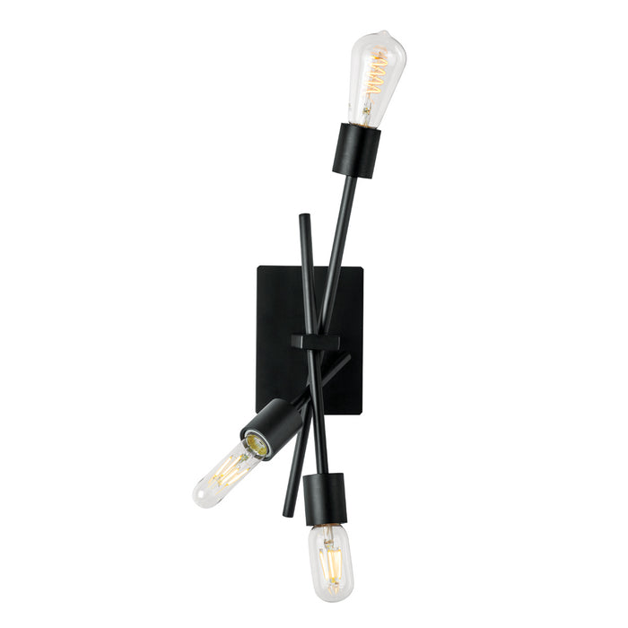Four Light Wall Sconce from the Stick 4 Light collection in Matte Black finish