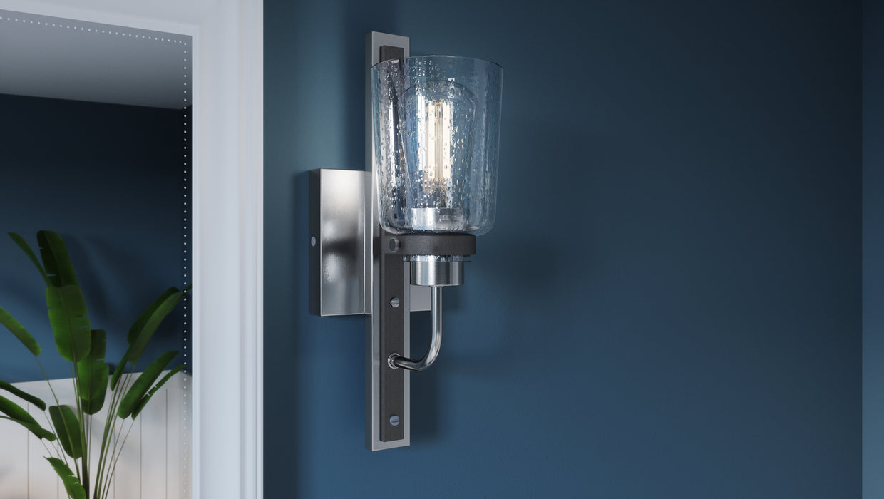 One Light Wall Sconce from the Axel collection in Brushed Nickel finish