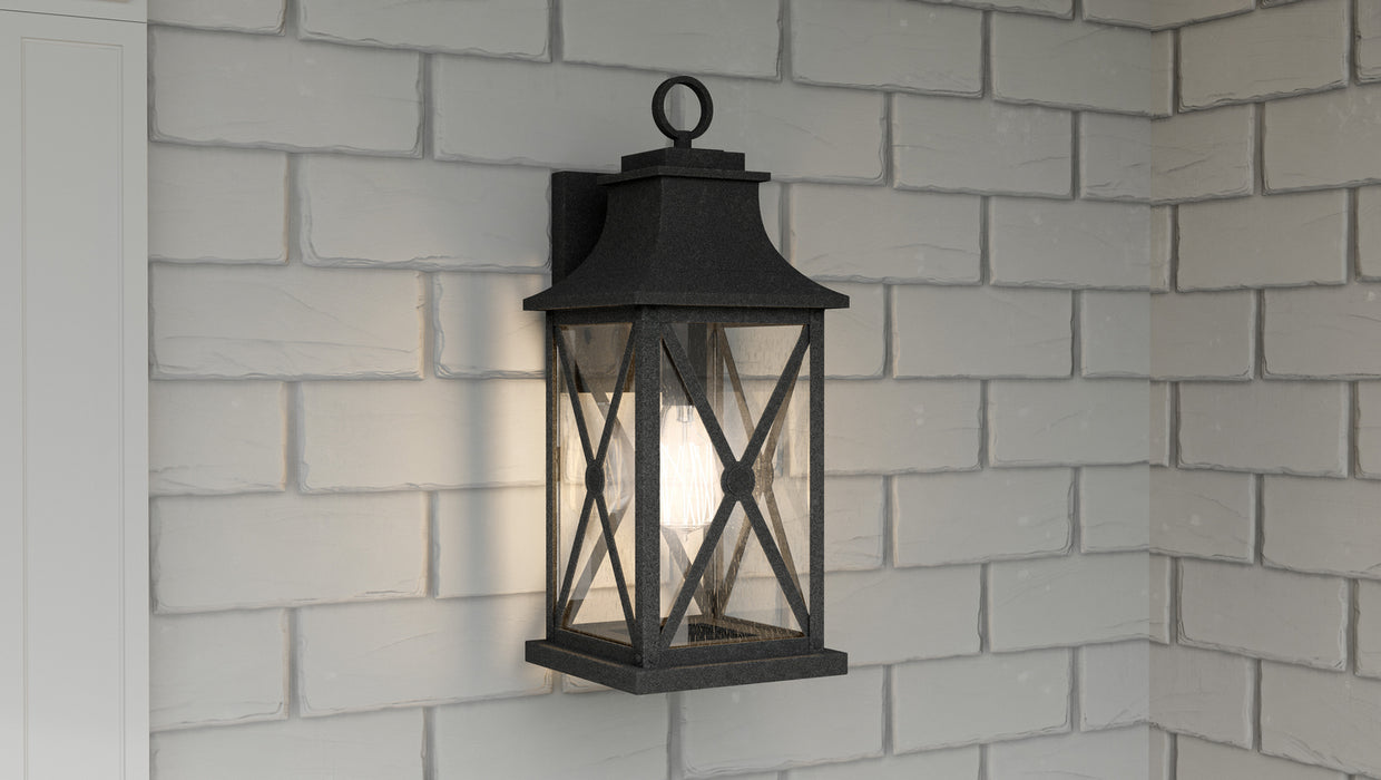 One Light Outdoor Wall Mount from the Ellerbee collection in Mottled Black finish