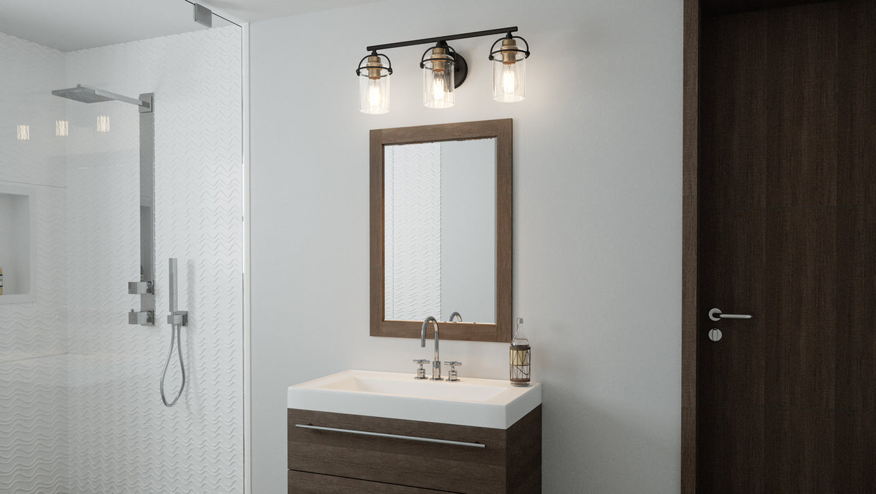 Three Light Bath from the Emerson collection in Matte Black finish