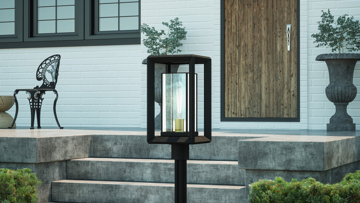 One Light Outdoor Post Mount from the Infinger collection in Earth Black finish