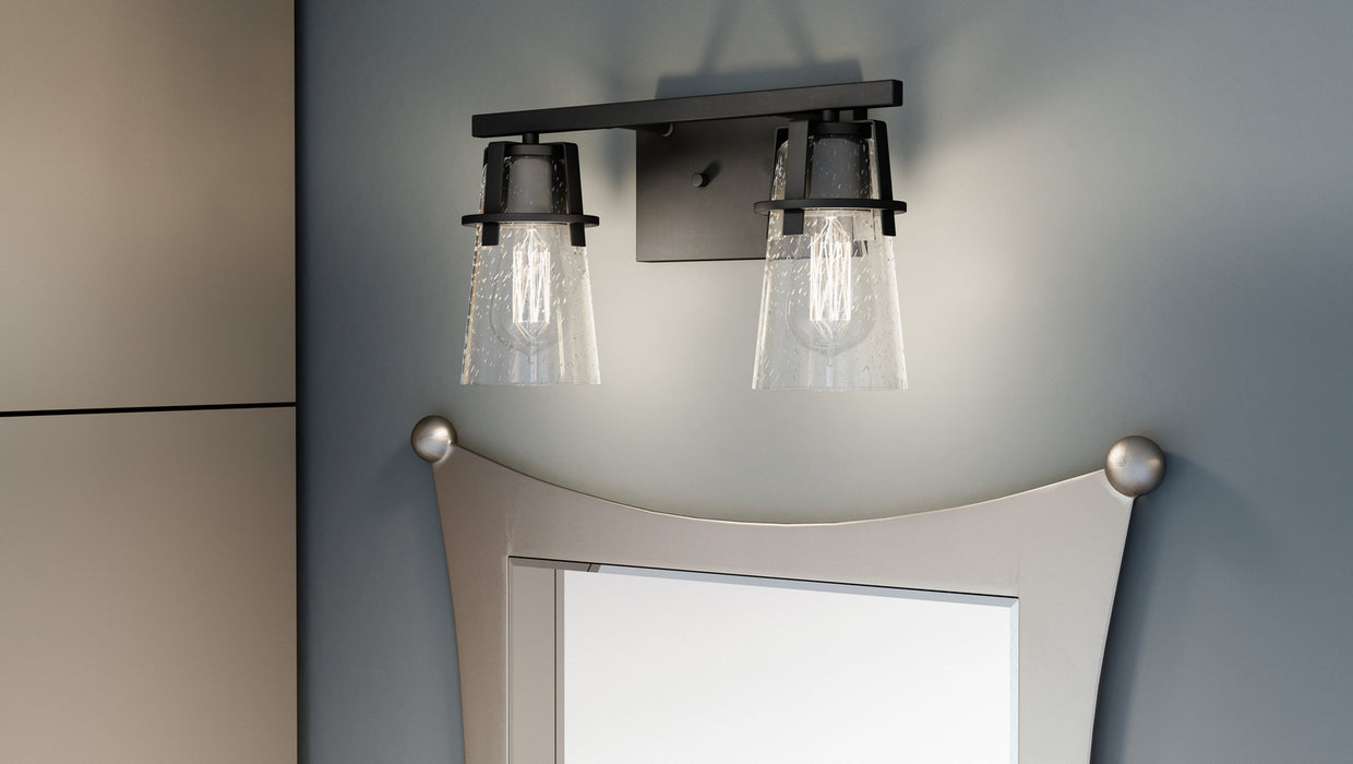 Two Light Bath from the Knox collection in Matte Black finish