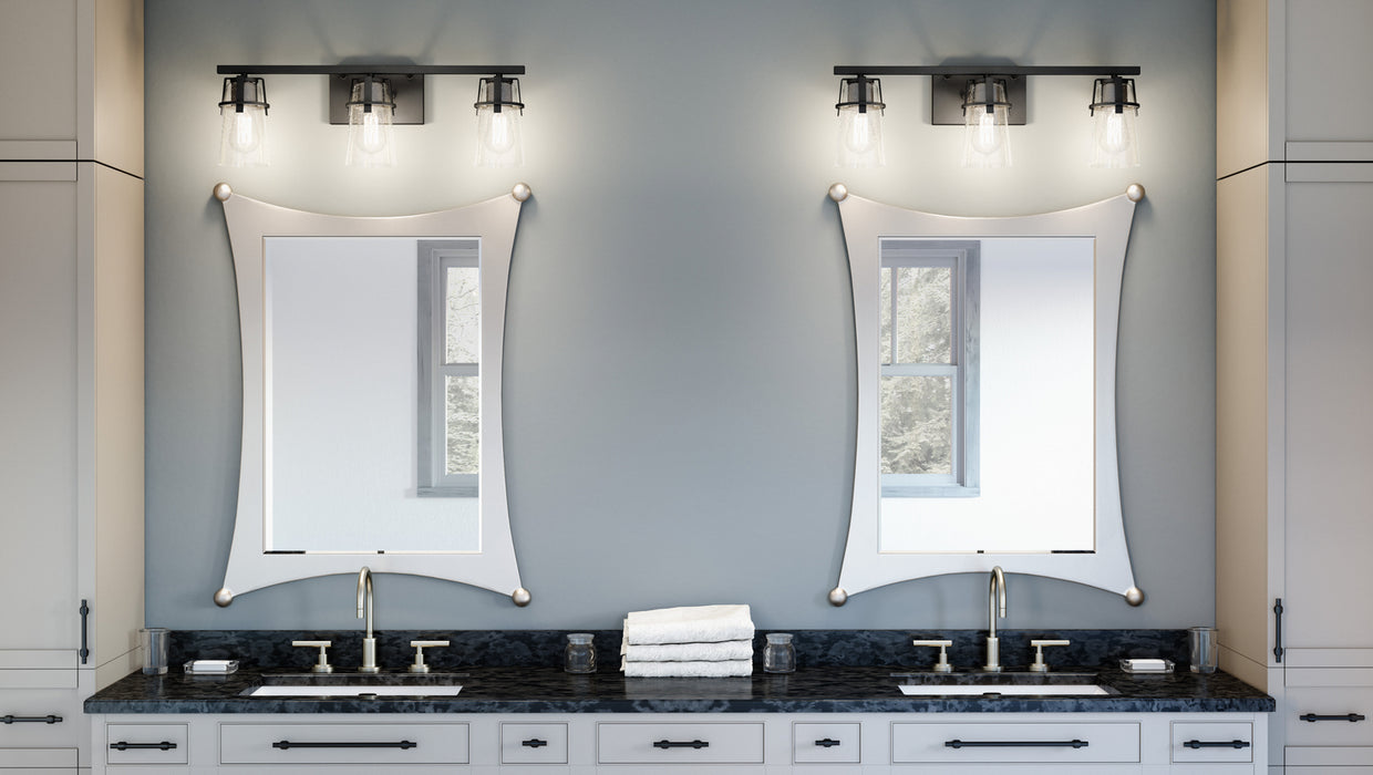 Three Light Bath from the Knox collection in Matte Black finish
