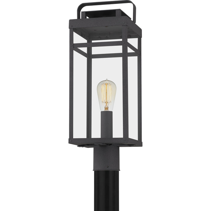 One Light Outdoor Post Mount from the Keaton collection in Mottled Black finish