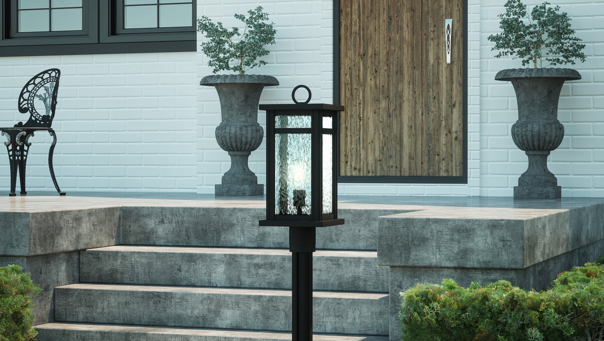 One Light Outdoor Post Mount from the Moira collection in Earth Black finish