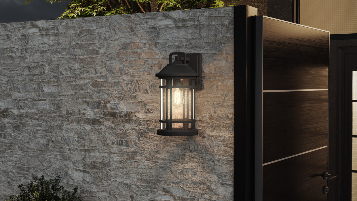 One Light Outdoor Wall Mount from the Quincy collection in Earth Black finish