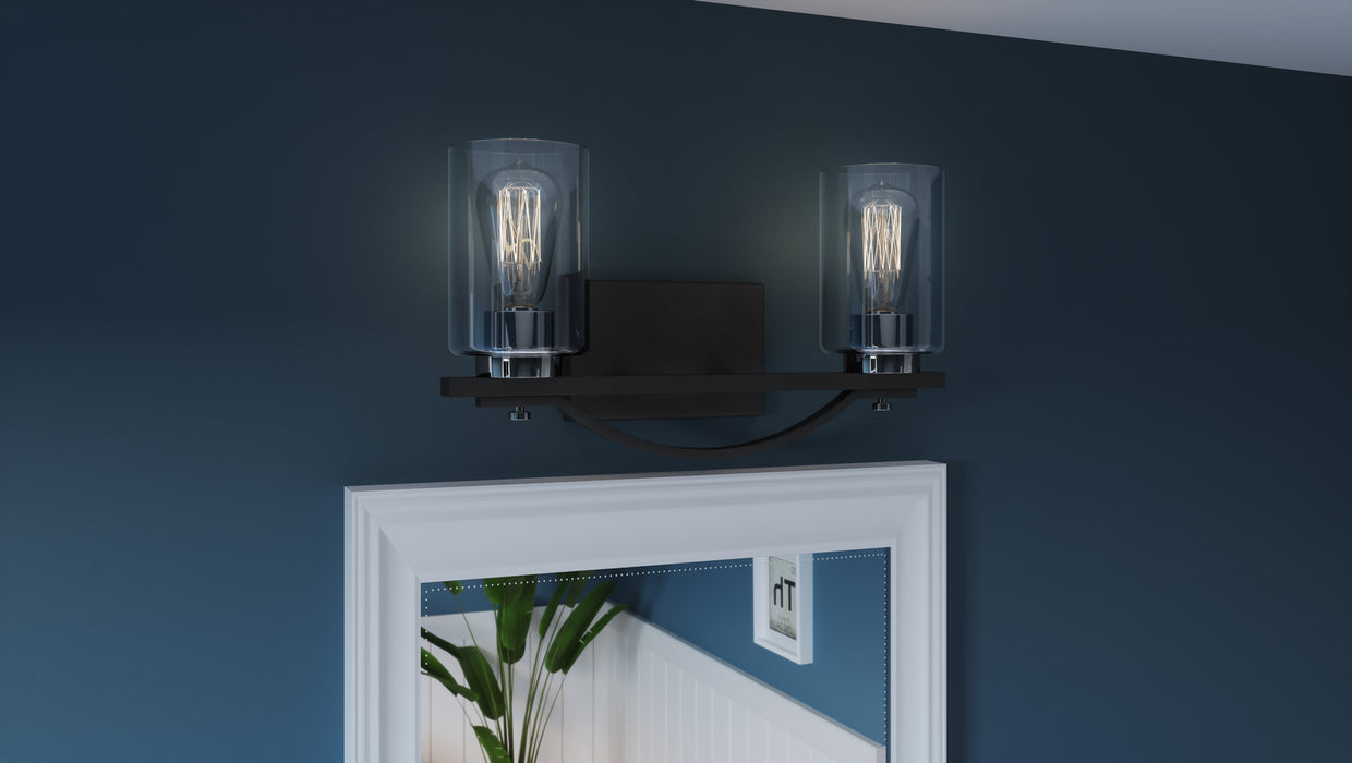 Two Light Bath from the Salem collection in Matte Black finish