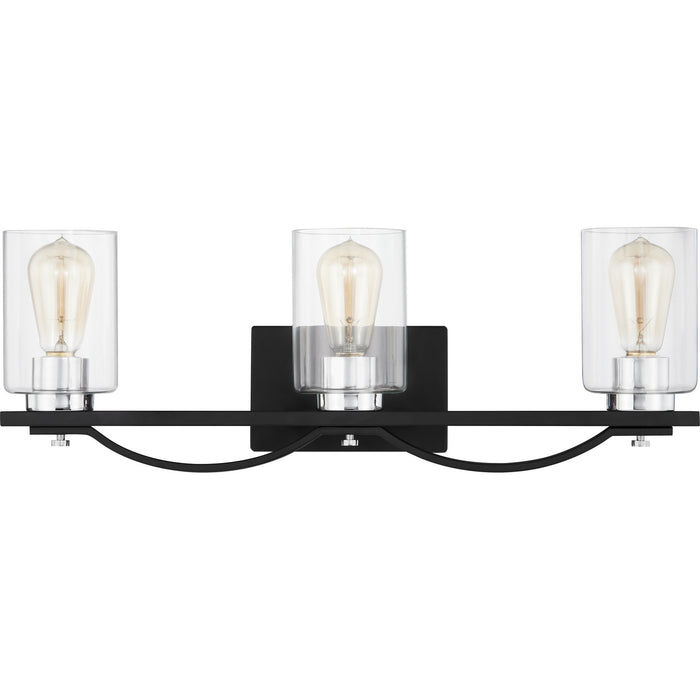 Three Light Bath from the Salem collection in Matte Black finish