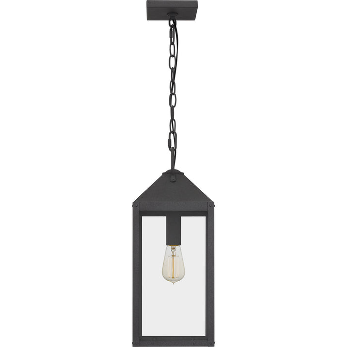 One Light Outdoor Hanging Lantern from the Thorpe collection in Mottled Black finish