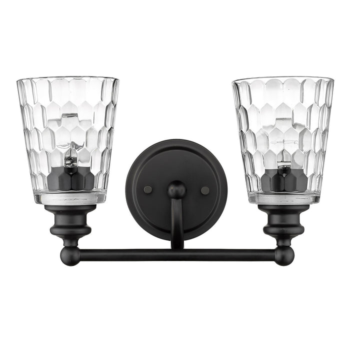 Two Light Vanity from the Mae collection in Matte Black finish