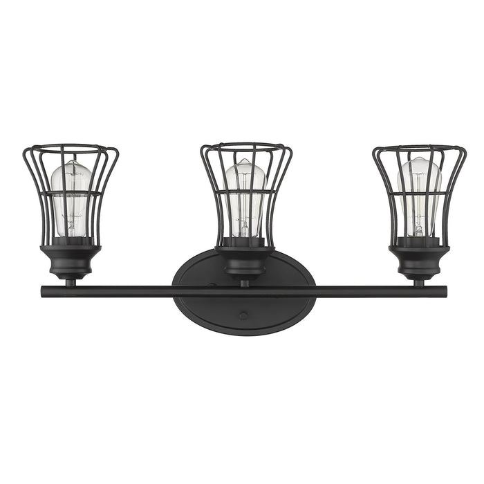 Three Light Vanity from the Piers collection in Matte Black finish