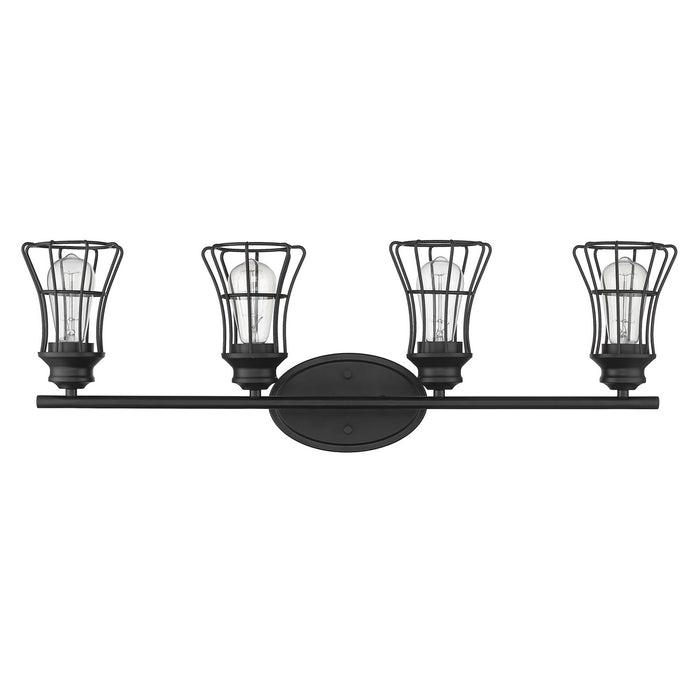 Four Light Vanity from the Piers collection in Matte Black finish