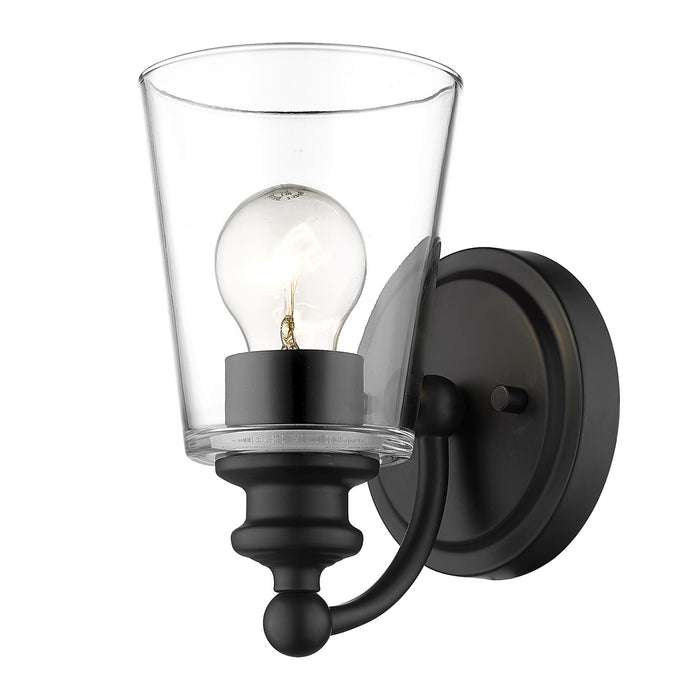 One Light Wall Sconce from the Ceil collection in Matte Black finish