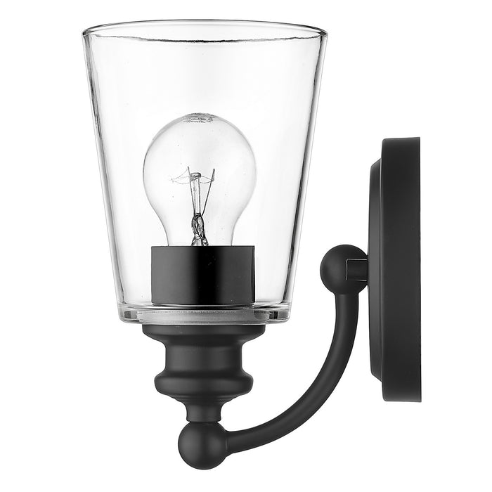 One Light Wall Sconce from the Ceil collection in Matte Black finish