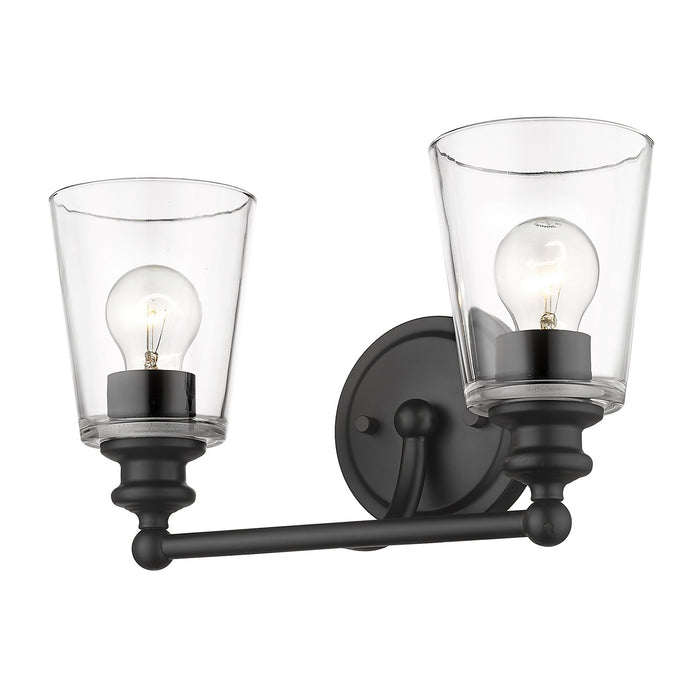 Two Light Vanity from the Ceil collection in Matte Black finish