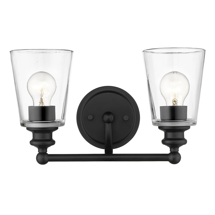 Two Light Vanity from the Ceil collection in Matte Black finish