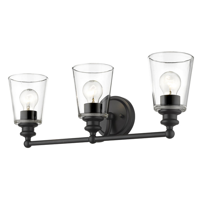 Three Light Vanity from the Ceil collection in Matte Black finish