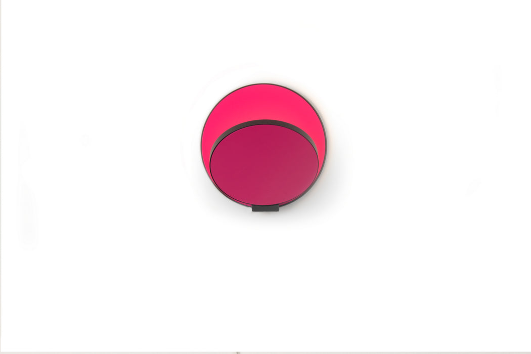LED Wall Sconce from the Gravy collection in Metallic Black, Matte Hot Pink finish