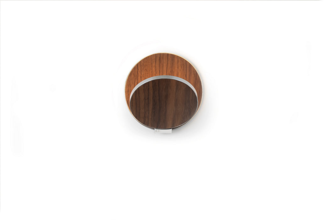 LED Wall Sconce from the Gravy collection in Chrome, Oiled Walnut finish