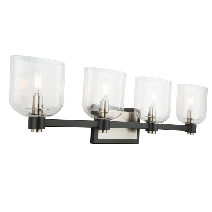 Four Light Vanity from the Lyndon collection in Black and Brushed Nickel finish