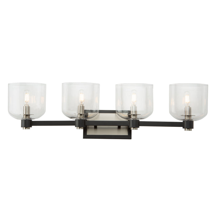 Four Light Vanity from the Lyndon collection in Black and Brushed Nickel finish