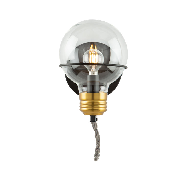 One Light Wall Sconce from the Martina collection in Black and Brushed Brass finish
