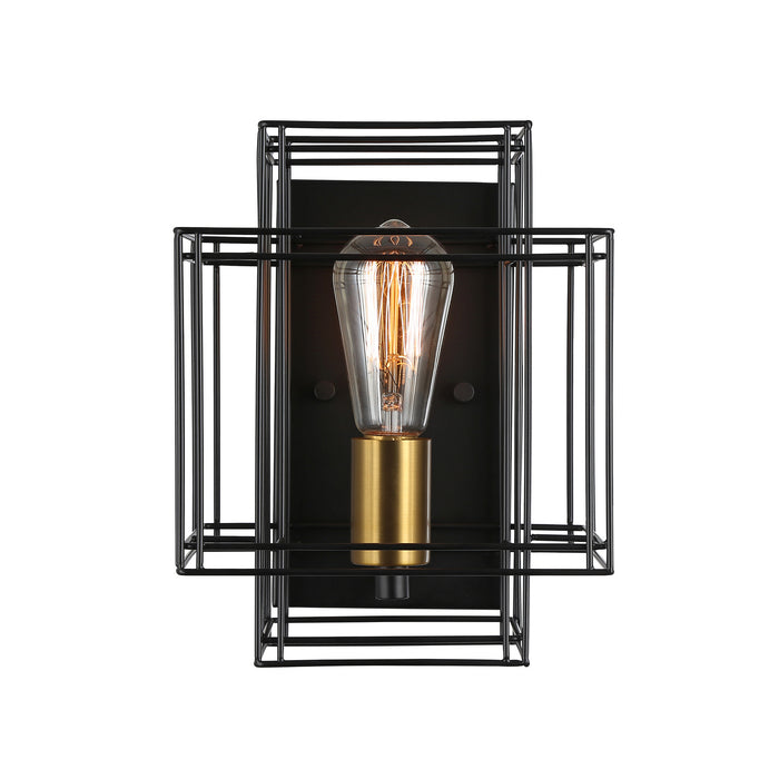 One Light Wall Sconce from the Artisan collection in Black and Brushed Brass finish