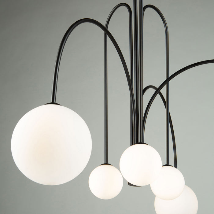 LED Chandelier from the Comet collection in Semi Matte Black finish
