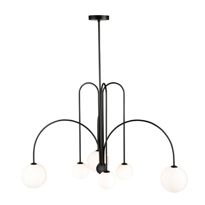 LED Chandelier from the Comet collection in Semi Matte Black finish