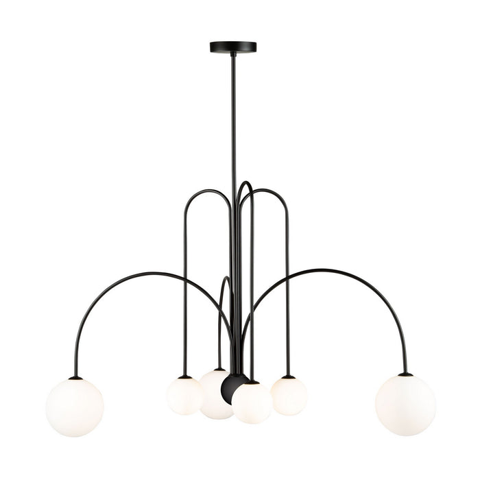 LED Chandelier from the Comet collection in Semi Matte Black finish