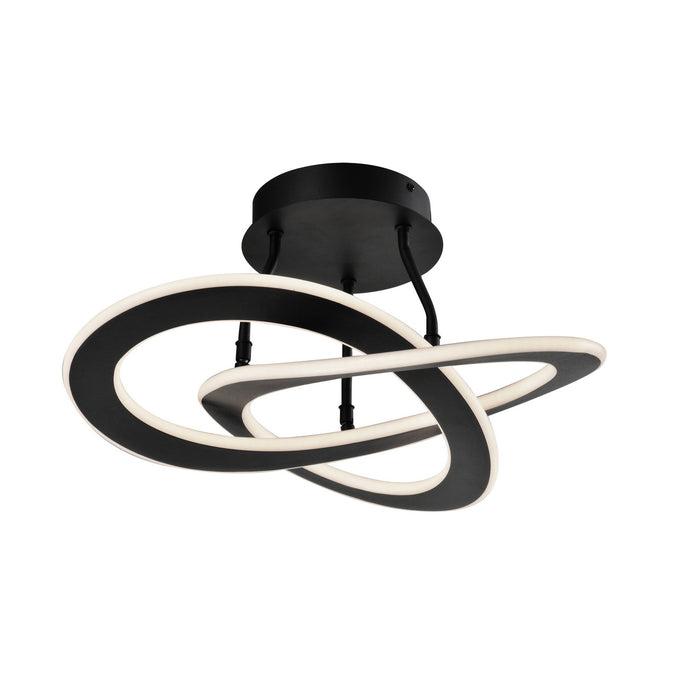 LED Semi Flushmount from the Wave collection in Black finish