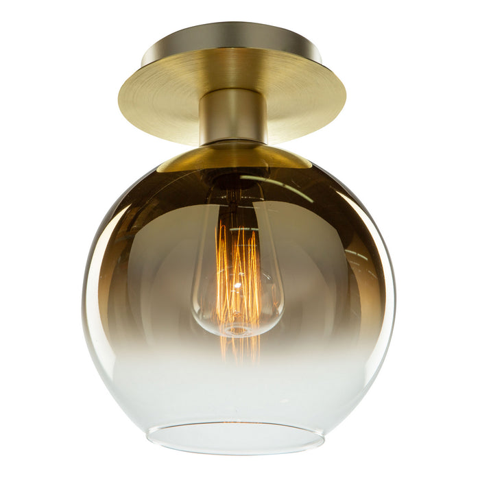 One Light Semi-Flush Mount from the Morning Mist collection in Gold finish