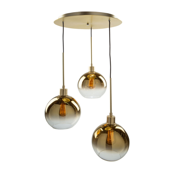 Three Light Pendant from the Morning Mist collection in Gold finish
