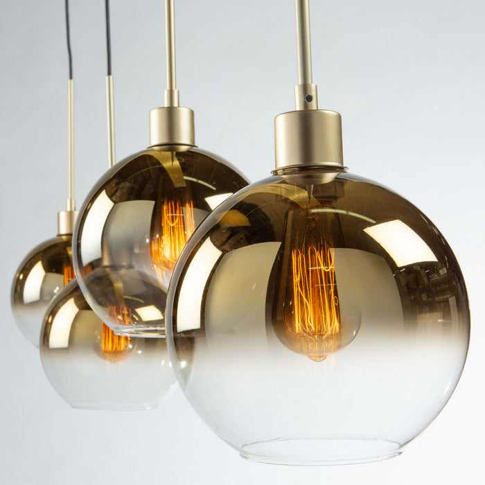 Four Light Island Pendant from the Morning Mist collection in Gold finish