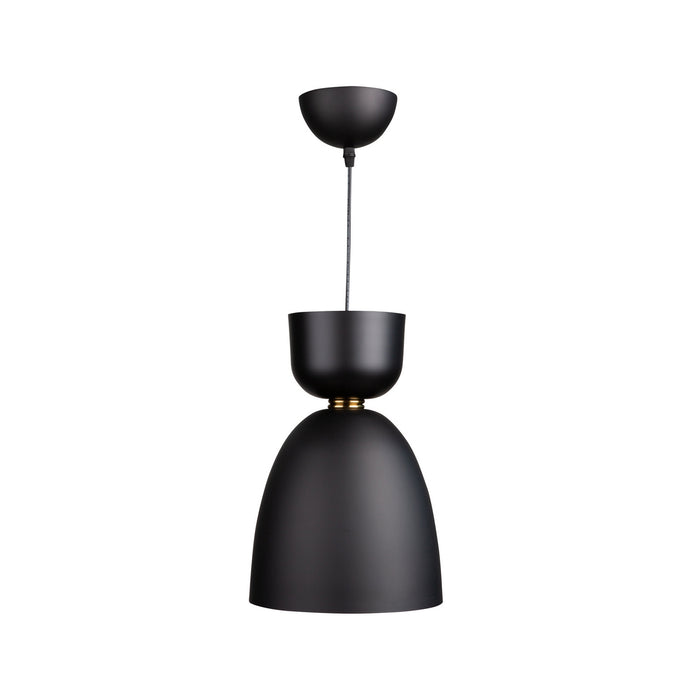 One Light Pendant from the Tempo collection in Matte Black and Brass finish