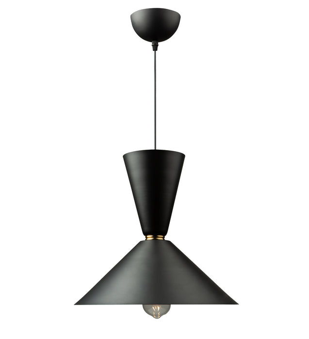 One Light Pendant from the Tempo collection in Matte Black and Brass finish