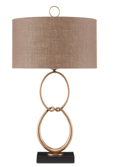 One Light Table Lamp in Antique Brass/Black finish