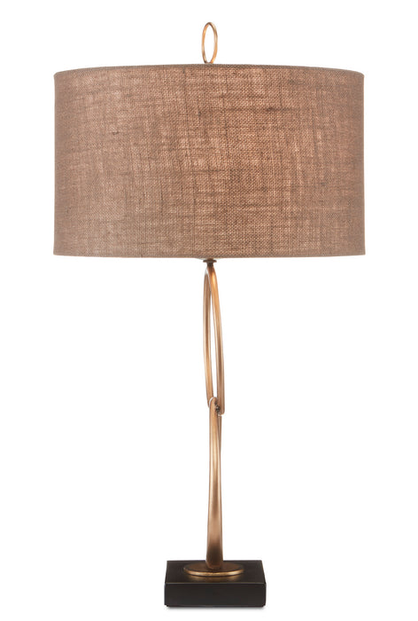 One Light Table Lamp in Antique Brass/Black finish