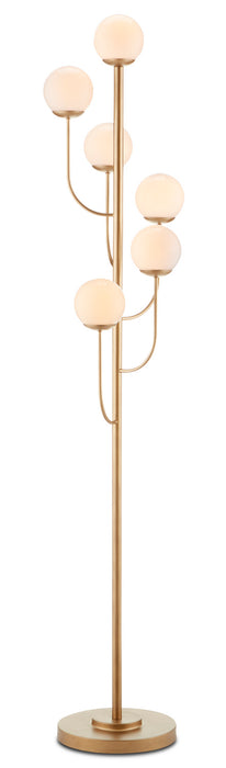 Six Light Floor Lamp in Brass finish