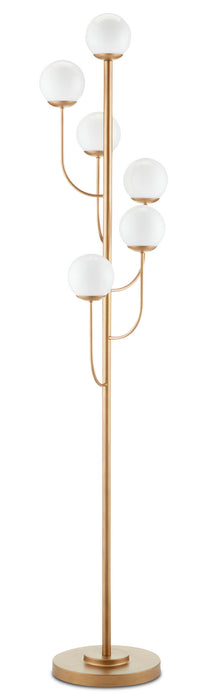 Six Light Floor Lamp in Brass finish