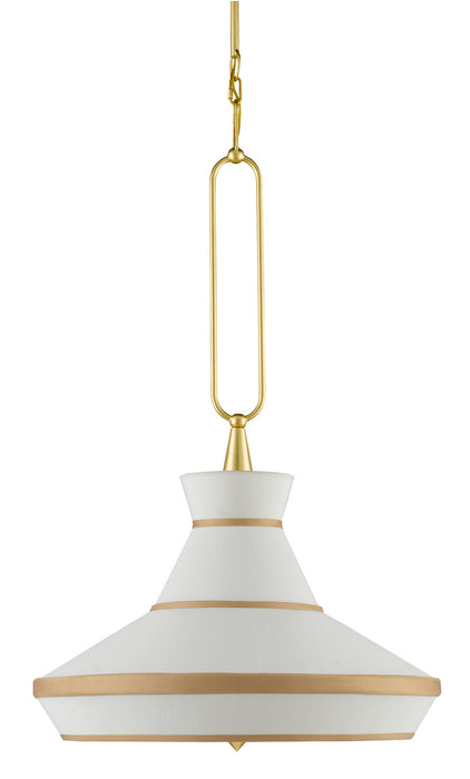 Two Light Pendant in Gold Leaf/White finish