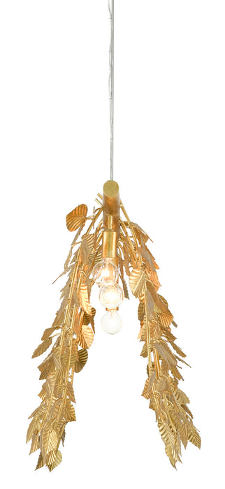Five Light Chandelier in Contemporary Gold Leaf finish