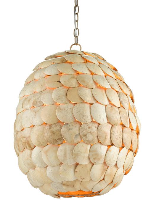 Three Light Pendant in Coco Cream finish