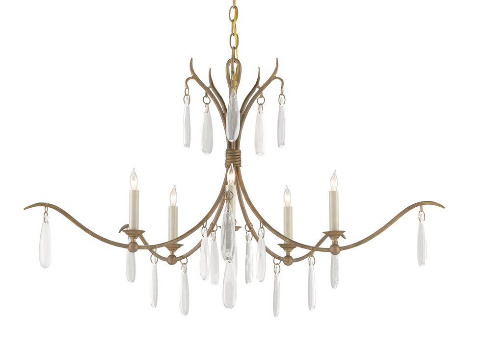 Five Light Chandelier in Rustic Gold/Smokewood finish